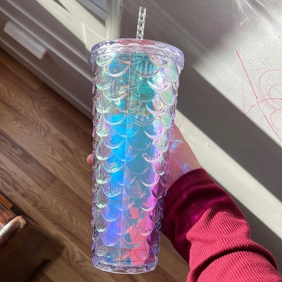 Starbucks China Siren Scales Cup Unicorn Aurora Glitter Mermaid Tumbler 24oz New - Picture 9 of 11